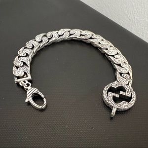 GUCCI Bracelet Chain Interlocking G 925 sterling silver Sz 20